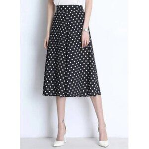 Vintage IVIVI Retro Dot A-line Midi Skirt SZ L